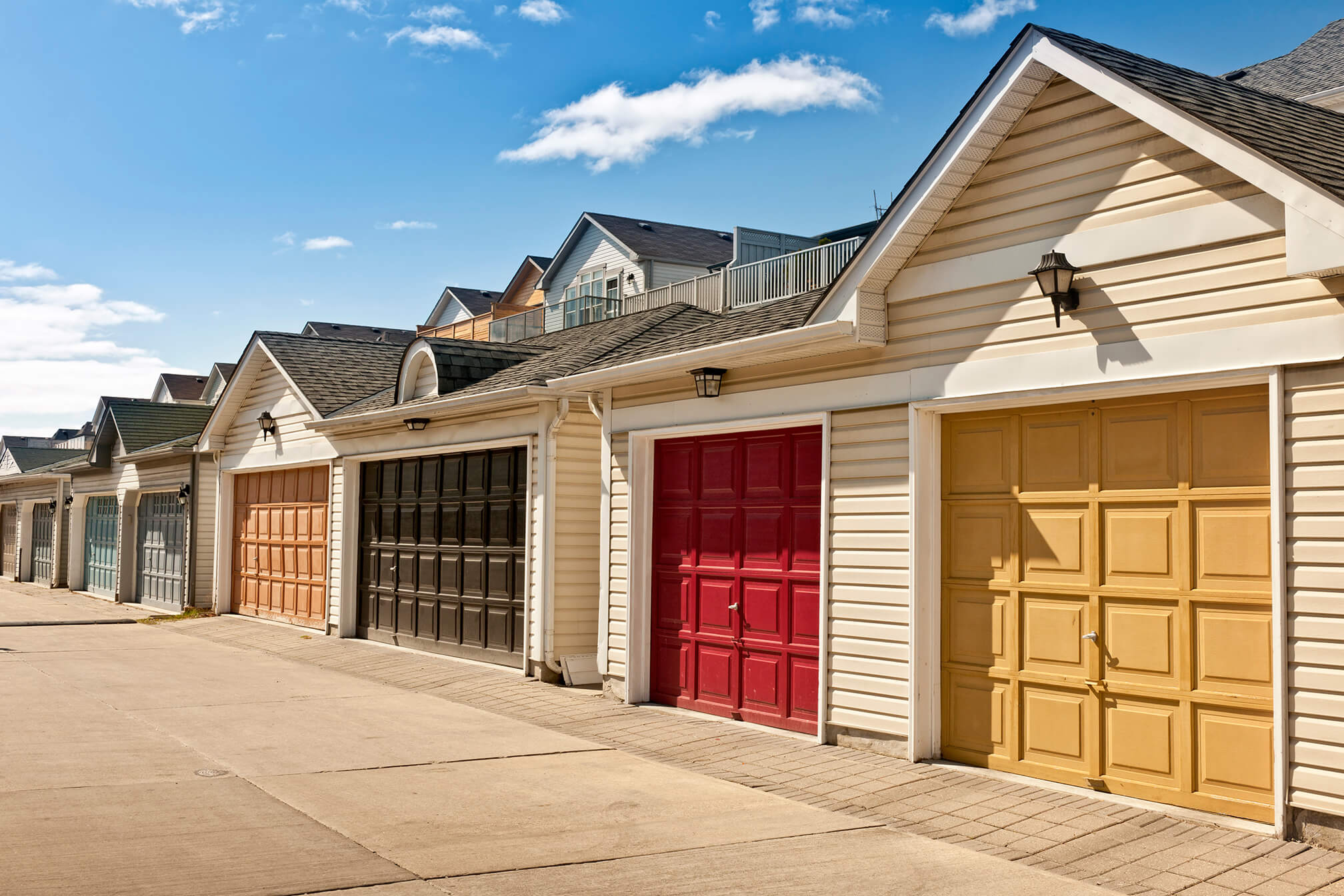 Technician working on a garage door